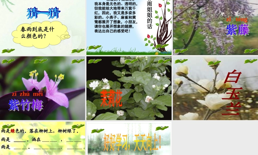 人教版一年级语文下册《春雨的颜色》