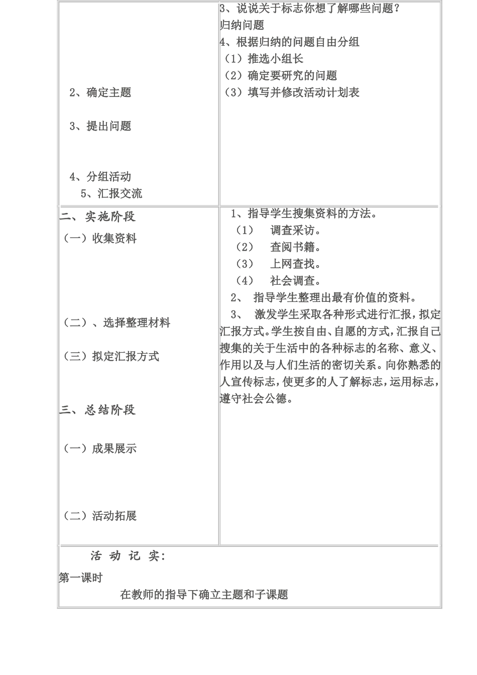 初中综合实践活动课教案(1)_第2页