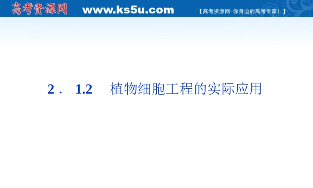 植物细胞工程的实际应用人教版选修
