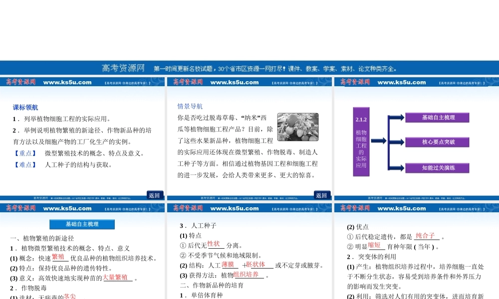 植物细胞工程的实际应用人教版选修