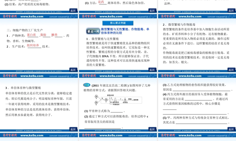 植物细胞工程的实际应用人教版选修