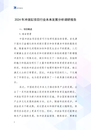 2024年冲浪缸项目行业未来发展分析调研报告