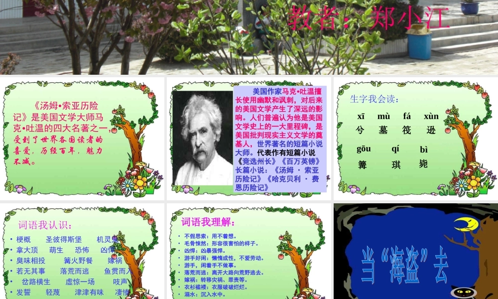 《汤姆。索亚历险记》课件