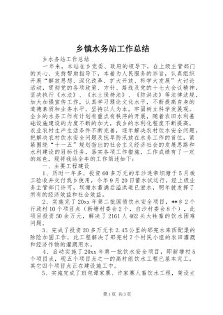 乡镇水务站工作总结_1