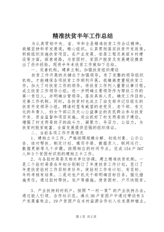 精准扶贫半年工作总结_1