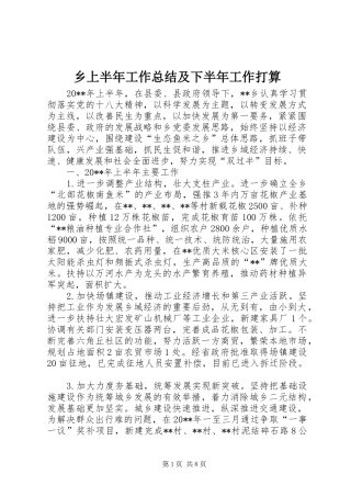 乡上半年工作总结及下半年工作打算_1