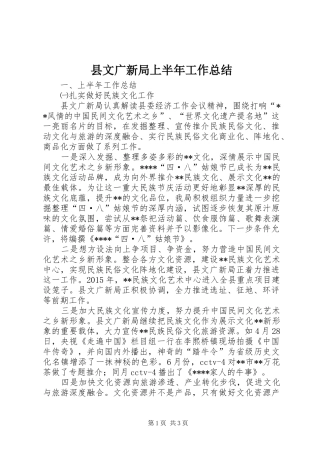 县文广新局上半年工作总结_1