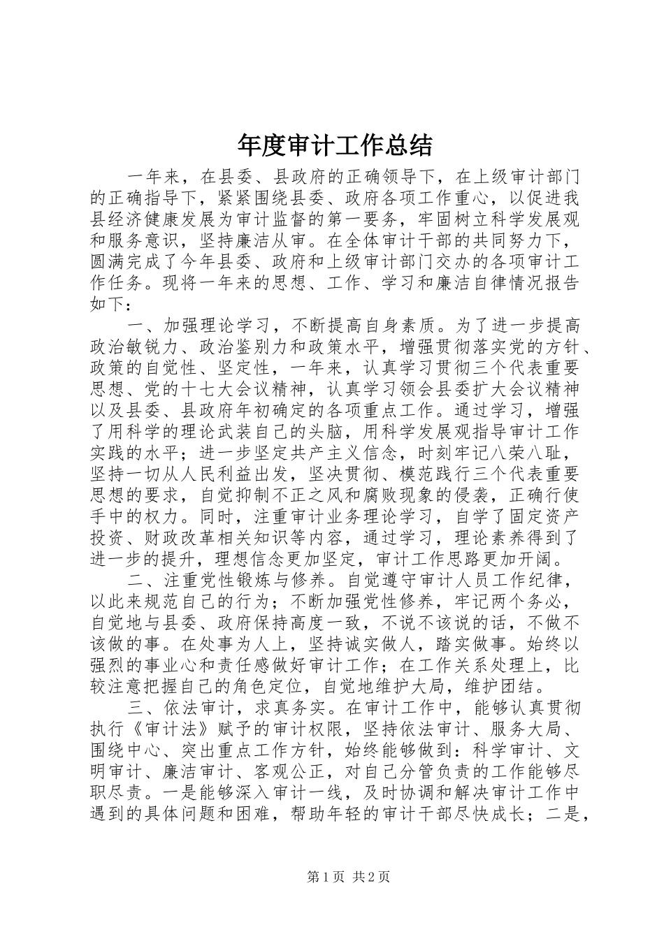 年度审计工作总结_第1页