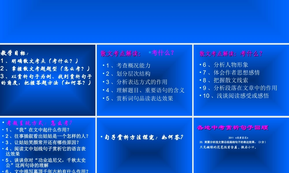 散文阅读之赏析句子10