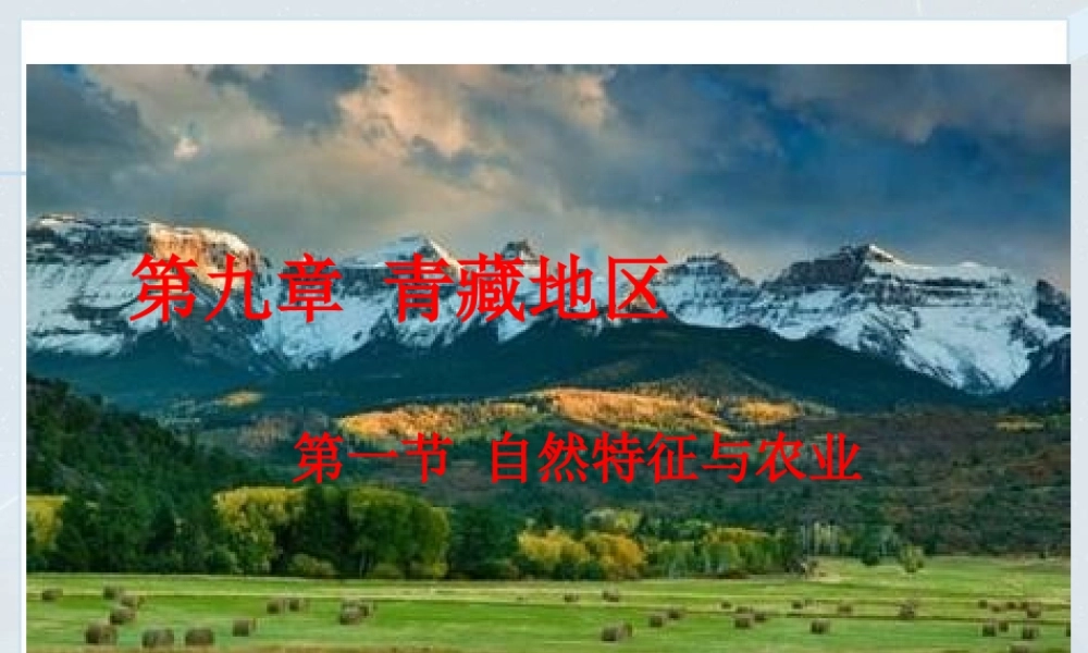 新人教标准实验版八年级地理下册第九章_青藏地区__第一节__自然特征与农业