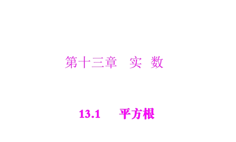 人教版数学八上131《平方根》（算术平方根）课件