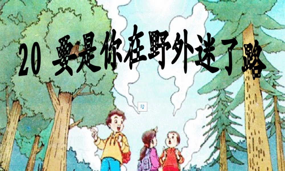 要是你在野外迷了路 