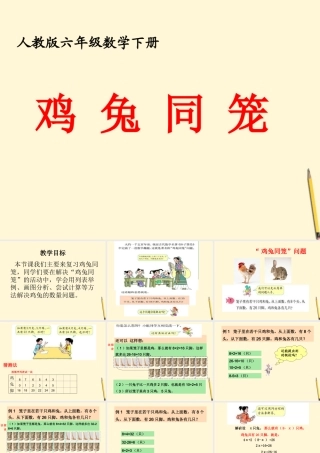 六年级数学下册鸡兔同笼课件人教版 (2)
