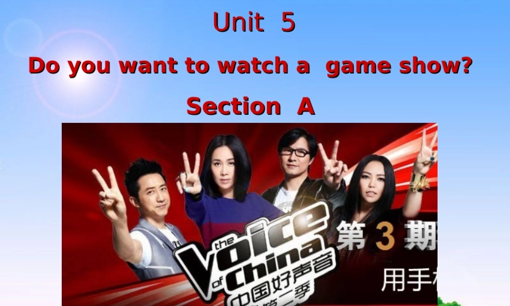 2013年人教版新目标八年级上Unit5DoyouwanttowatchagameshowSectionA课件