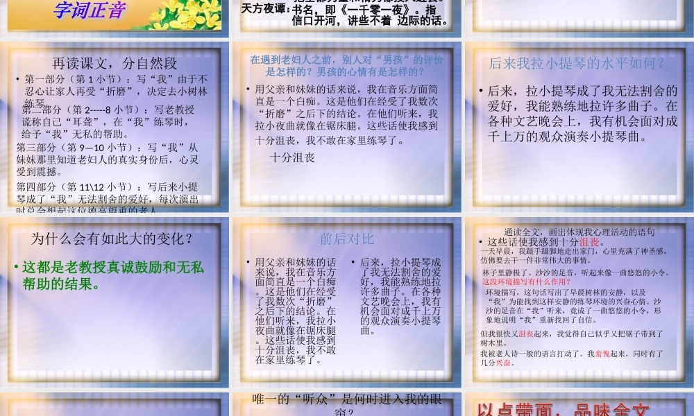 唯一的听众优秀课件人教版