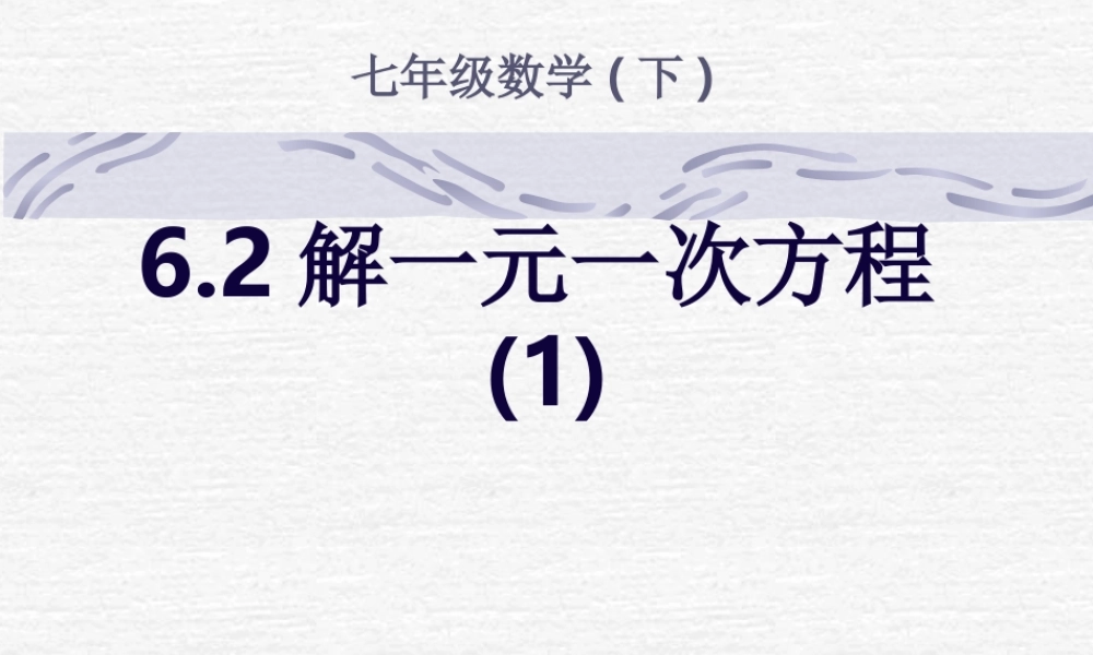 解一元一次方程()