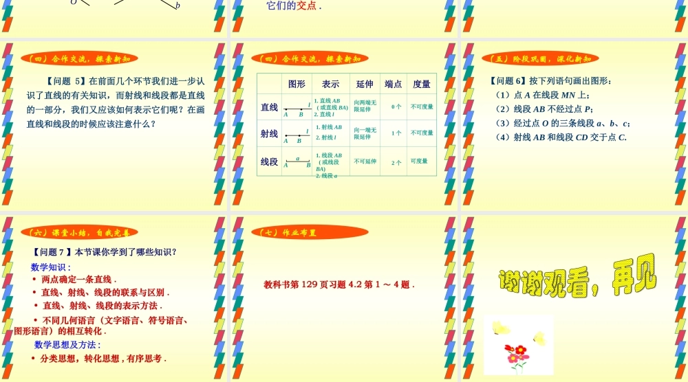 直线、射线、线段（）