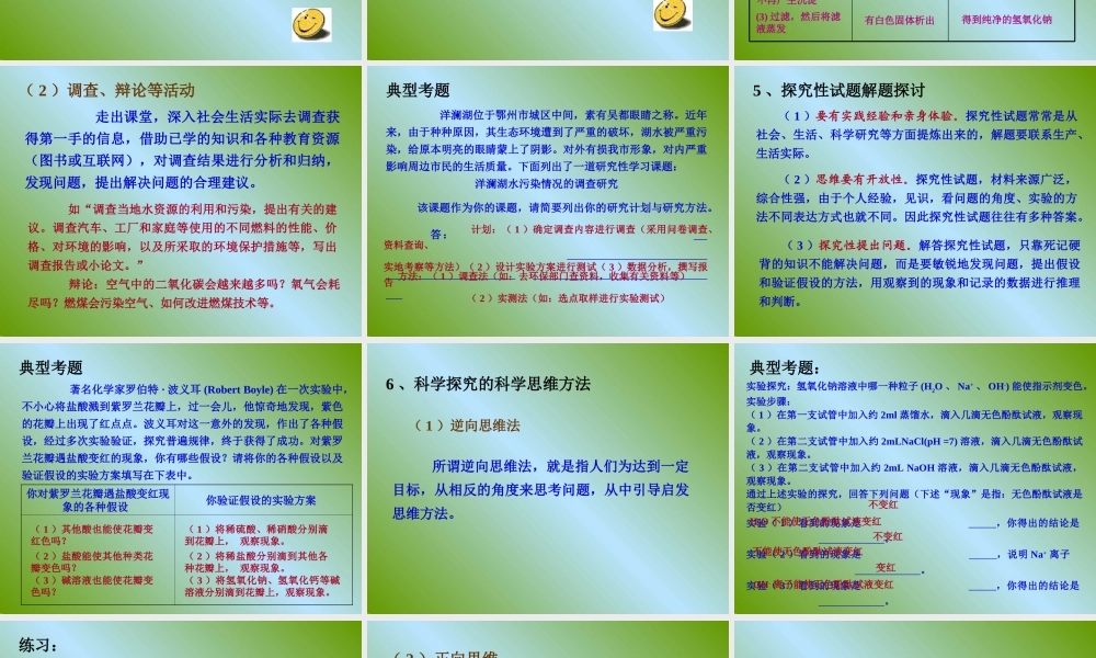 探究性试题解题探讨