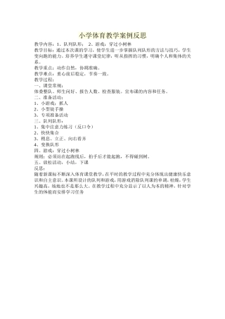 小学体育教学案例反思