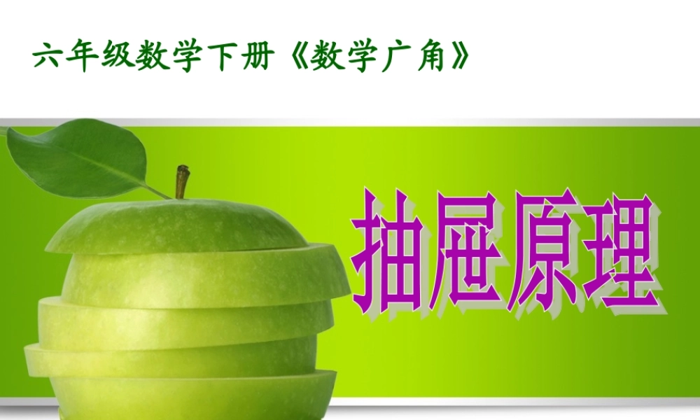 六年级数学下册第五单元数学广角