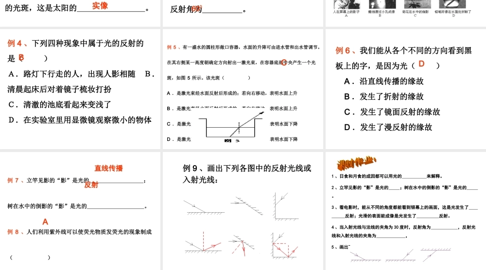 光的直线传播光的反射
