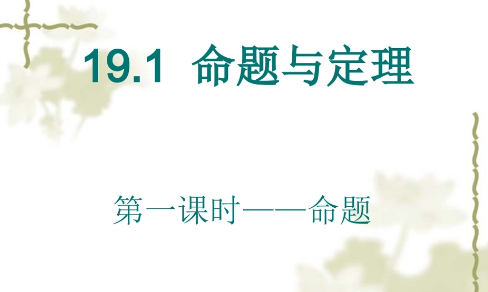 命题与定理课时
