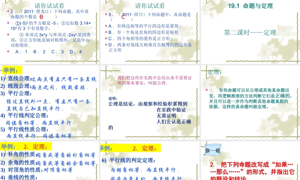 命题与定理课时