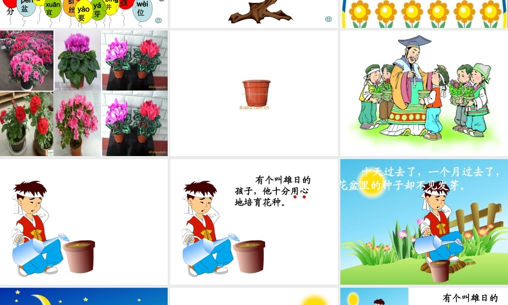 手捧空花盆的孩子_上课