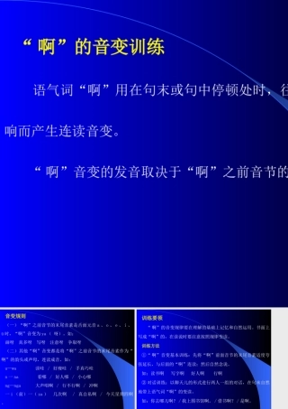 啊的音变训练