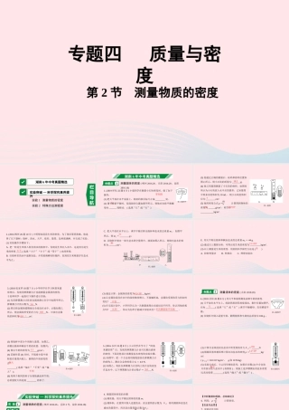 中考物理一轮复习 专题四 质量与密度 第2节 测量物质的密度课件