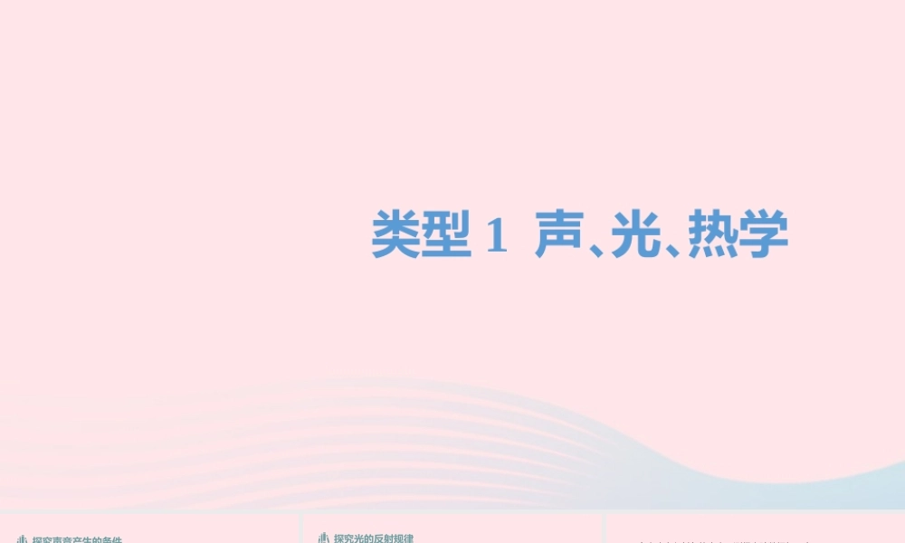 中考物理二轮复习 实验探究题 01 类型一 声 光 热学题型突破课件