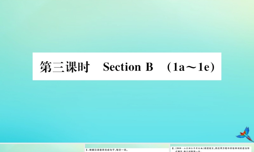 (江西专版)九年级英语全册 Unit 5 What are the shirts made of(第3课时)习题课件 (新版)人教新目标版 课件