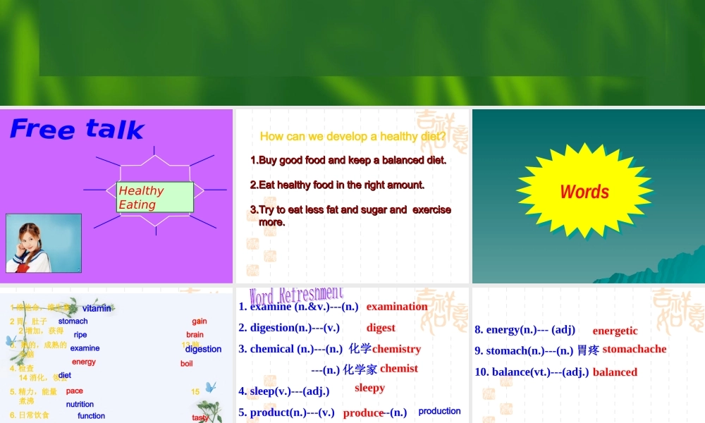 Unit13 Healthy Eating 新课标 人教版 课件