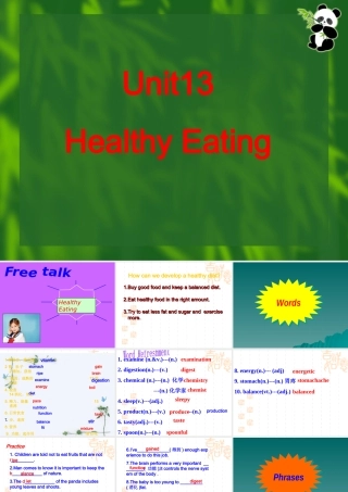 Unit13 Healthy Eating 新课标 人教版 课件