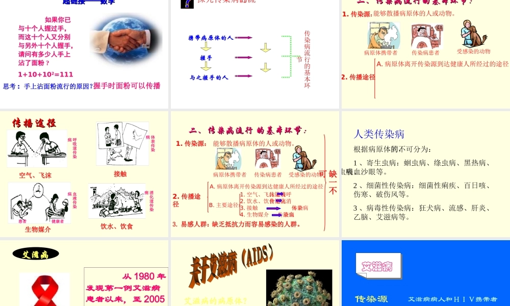 八年级生物下册_第一节传染病及其预防课件_人教新课标版