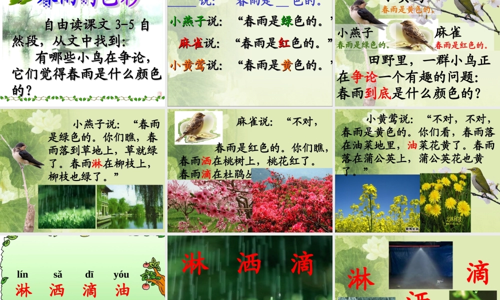 春雨的色彩第一课时