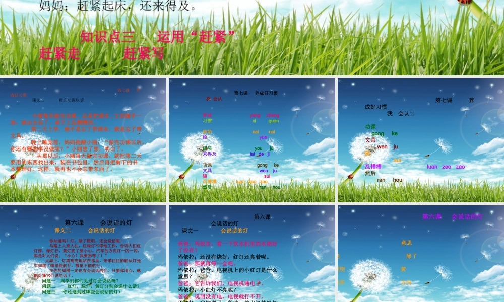 二年级汉语课件养成好习惯