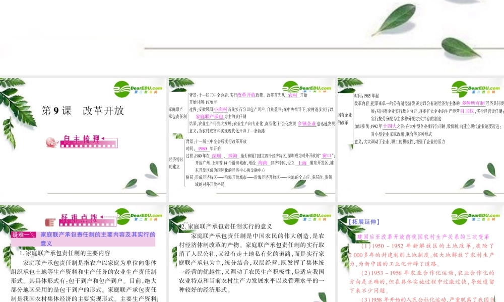八年级下册第9课改革开放课件