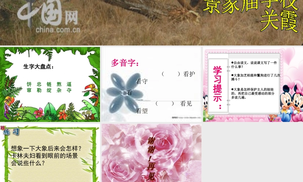 语文s版_小学三年级下册_《大象保姆》课件(PPT)