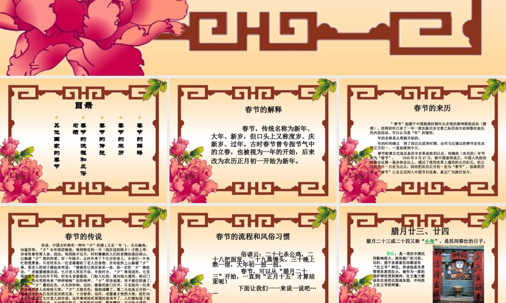 《春节文化我知晓》课件