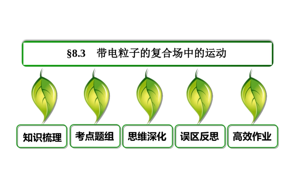 高三复习：83　带电粒子的复合场中的运动