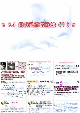 8.3 同底数幂的除法(1) 七年级第八章 幂的运算全套课件 苏科版