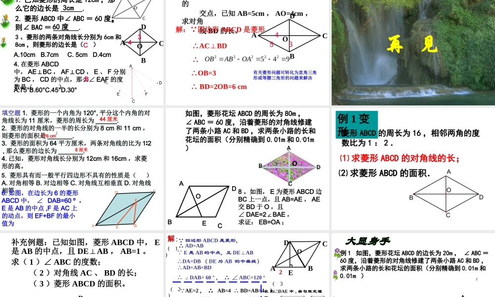菱形的性质星期一