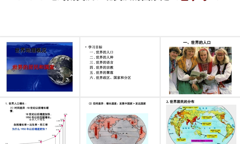 区域地理23世界的居民和国家