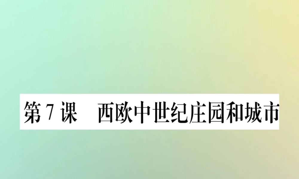 九年级历史上册 第2单元 中古时期的欧洲和亚洲 第7课 西欧中世纪庄园和城市课件 中华书局版 课件