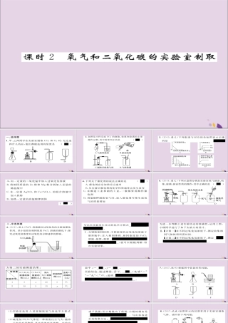 (遵义专版)中考化学总复习 第1编 教材知识梳理篇 第2章 身边的化学物质 课时2 氧气和二氧化碳的实验室制取(精练)课件