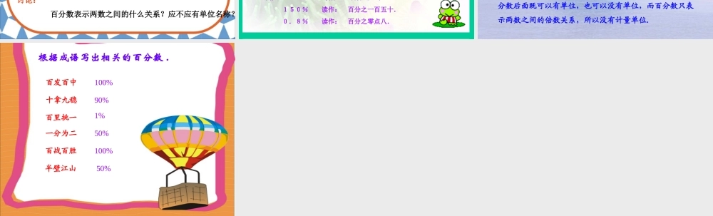 小学六年级上册数学第五单元百分数的意义和写法PPT课件