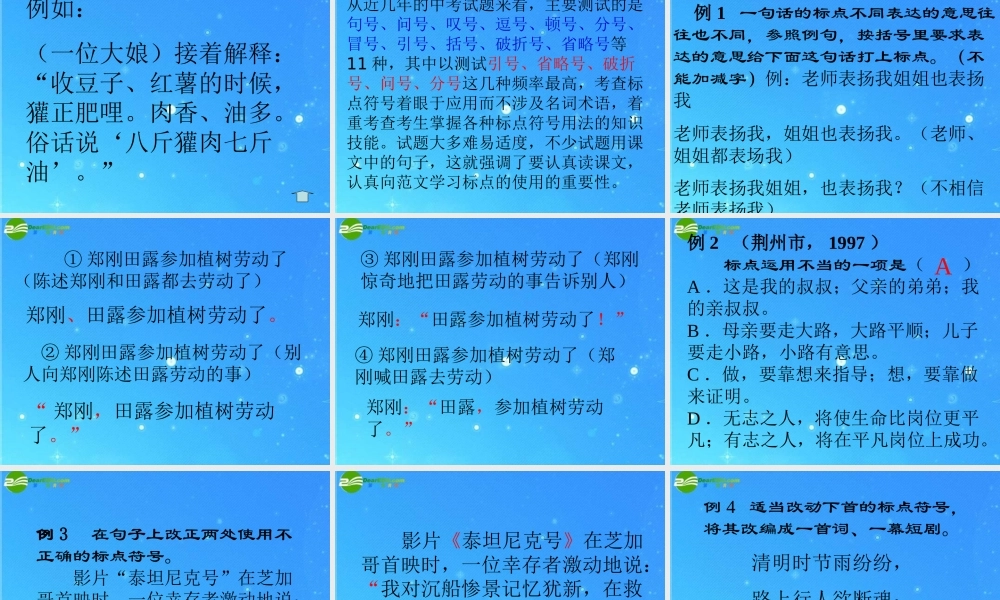 中考语文复习 标点符号用法课件