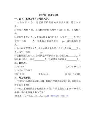 《方程》同步习题1