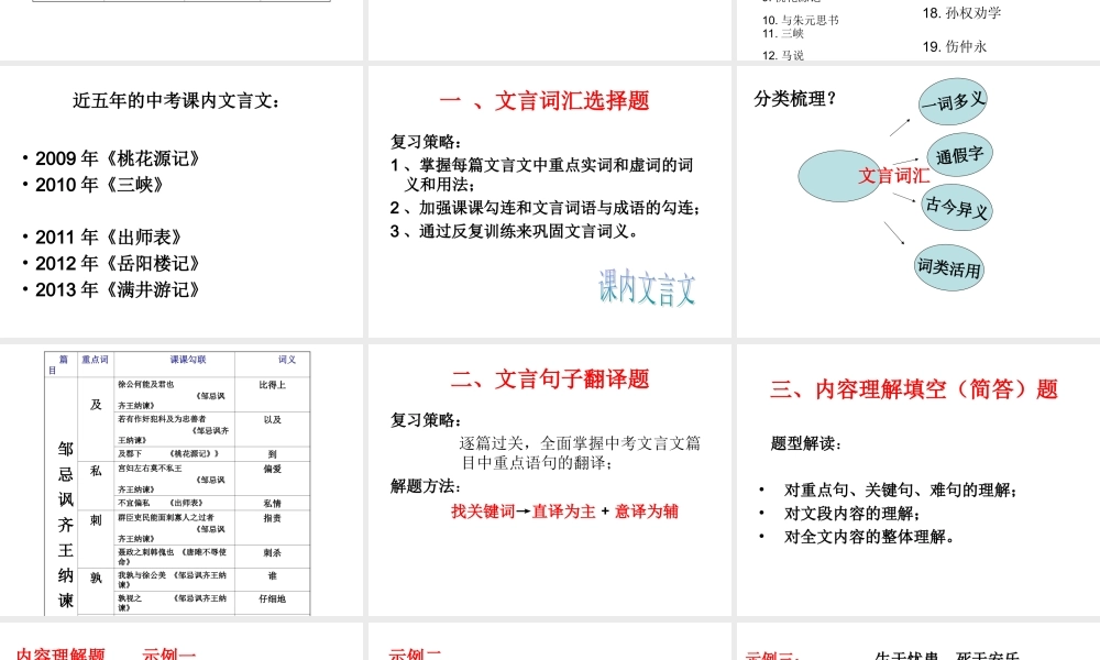 文言文阅读备考策略
